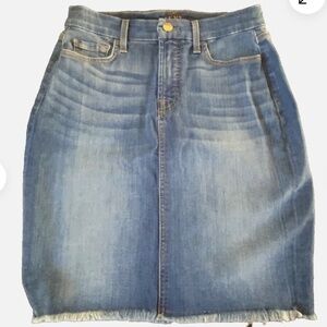 SEVEN FOR ALL MANKIND Blue Jean Stretch Denim Skirt Size 2